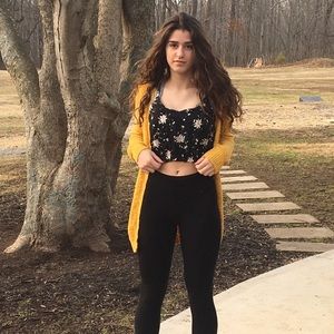 Yellow knit cardigan